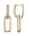 Adornia 14k Plated Crystal Single Link Drop Earrings In Gold