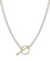 Adornia Gold Crystal Toggle Tennis Necklace In Gold