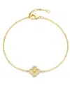 Adornia Gold Cubic Zirconia Button Clover Halo Bracelet In Gold