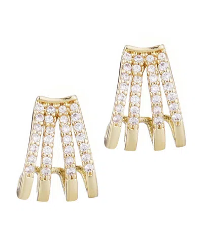 ADORNIA GOLD PLATED CUBIC ZIRCONIA EAR WRAP HUGGIE EARRINGS