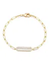 Adornia Gold Cubic Zirconia Elongated Pave Link Bracelet In Gold