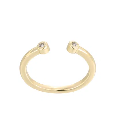 Adornia Gold Cubic Zirconia Ends Open Adjustable Toe Ring