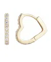 Adornia Cubic Zirconia Heart Huggie Hoop Earrings In Gold