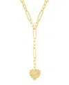 Adornia Gold Cubic Zirconia Jagged Heart Mixed Link Y-necklace In Gold