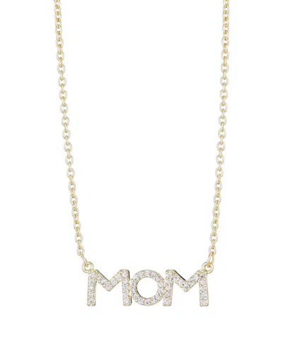 Adornia Gold Cubic Zirconia Mom Necklace In Brown