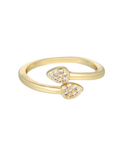 Adornia 14k Plated Cz Overlap Petals Ring In Gold