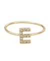 Adornia Gold Cubic Zirconia Pave Initial Ring A Sz 6 In Gold