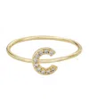Adornia Gold Cubic Zirconia Pave Initial Ring A Sz 6 In Gold