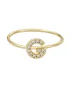 Adornia Gold Cubic Zirconia Pave Initial Ring A Sz 6 In Gold