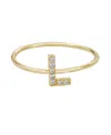 Adornia Gold Cubic Zirconia Pave Initial Ring A Sz 6 In Gold