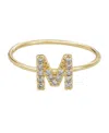 Adornia Gold Cubic Zirconia Pave Initial Ring A Sz 6