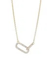 Adornia Gold Cubic Zirconia Pave Links Necklace In Blue