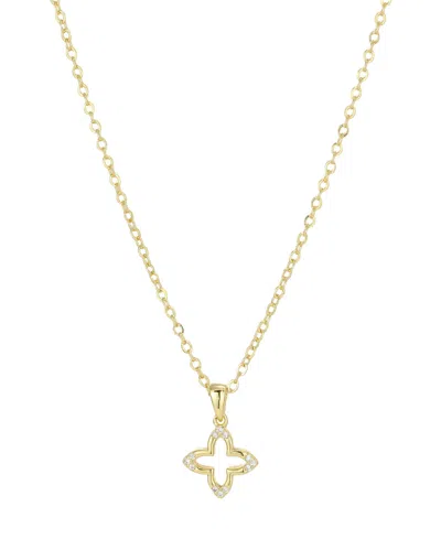 Adornia Gold Cubic Zirconia Pointed Clover Outline Necklace