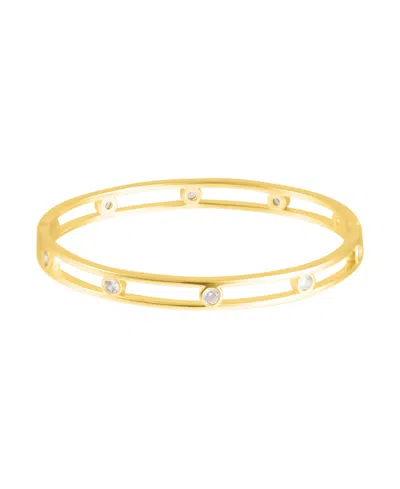ADORNIA GOLD CUBIC ZIRCONIA STUDDED BANGLE BRACELET