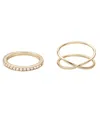 Adornia Gold Cubic Zirconia X And Eternity Ring Set In Gold