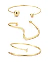 Adornia Plated 3-cuff Bracelet Set In Gold