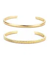 Adornia 14k Plated Cuff Bracelet Set In Gold