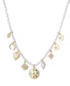 Adornia 14k Gold Plated Vintage Charm Pearl Strand Necklace