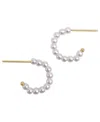 Adornia Gold Cultivated Pearl Huggie Hoops In White