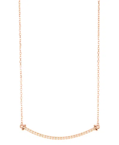 Adornia Gold Curved Bar Necklace In Pink
