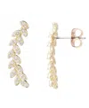 Adornia 14k Gold Plated Curved Cz Leaf Drop Earrings In Gold