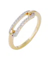 Adornia 14k Gold Plated Cubic Zirconia Link Ring In Gold