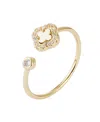 Adornia Gold Cz Open Band Clover Ring In Gold
