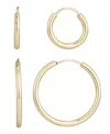 Adornia 14k Plated Set Of 2 Endless Hoop Earrings In Gold