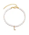 Adornia Gold Freshwater Cultivated Pearl Cubic Zirconia Letter Bracelet