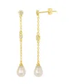 Adornia 14k Gold Plated Freshwater Pearl Drop Earrings In White