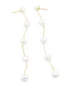 Adornia 14k Gold Plated Freshwater Pearl Sweeper Earrings In White