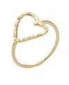 Adornia Gold Hammered Open Heart Ring In Gold