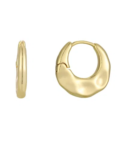 Adornia Gold Hammered Purse Hoop Earrings