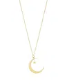 Adornia 14k Gold Plated Hanging Moon And Star Necklace In Gold
