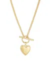 Adornia Gold Heart Initial Toggle Necklace