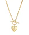 Adornia Gold Heart Initial Toggle Necklace