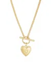 Adornia Gold Heart Initial Toggle Necklace