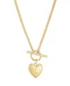 Adornia Gold Heart Initial Toggle Necklace