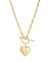 Adornia Gold Heart Initial Toggle Necklace