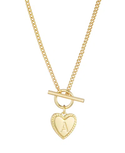 Adornia Gold Heart Initial Toggle Necklace