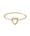 Adornia 14k Gold Plated Heart Knot Ring In Gold