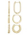 Adornia Gold Hoop Earrings Set In Gold