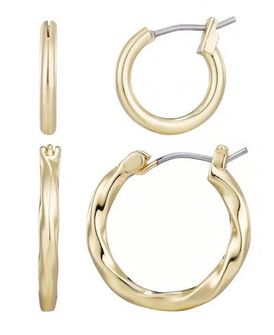 ADORNIA GOLD HOOP EARRINGS SET