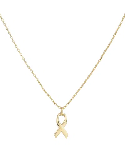 Adornia Gold Hope Ribbon Survivor Necklace