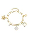 Adornia Gold Initial Chunky Charm Bracelet In Gold