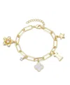 Adornia Gold Initial Chunky Charm Bracelet In Gold