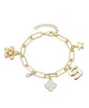 Adornia Gold Initial Chunky Charm Bracelet In Gold