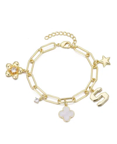 Adornia Gold Initial Chunky Charm Bracelet