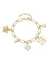 Adornia Gold Initial Chunky Charm Bracelet In Gold