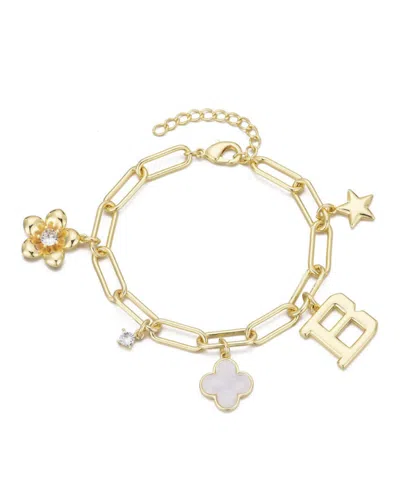 Adornia Gold Initial Chunky Charm Bracelet